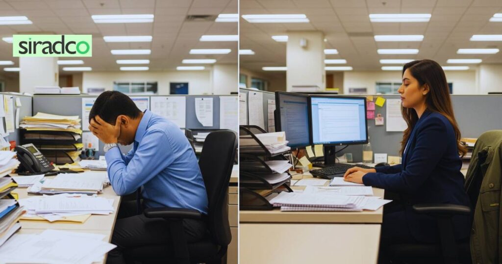 Benefits of mindfulness in the workplace before and after comparison